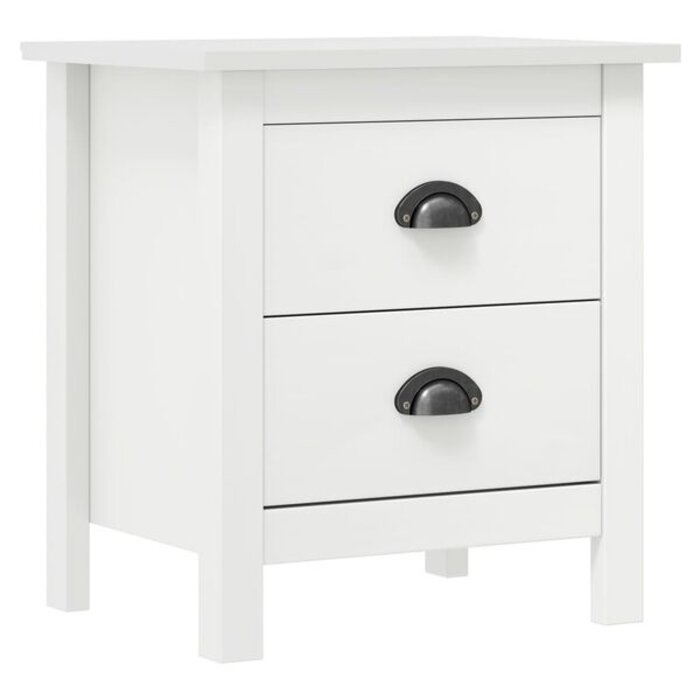 Table de chevet Hill en pin massif blanc - Jusqu'à -40%