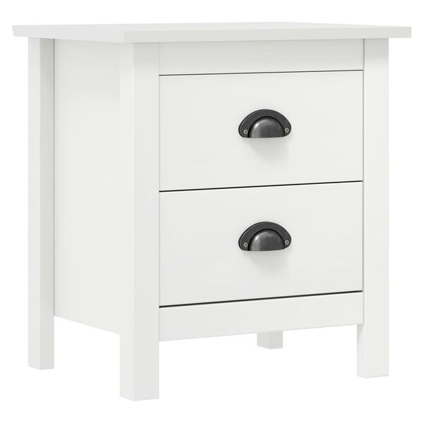 Table de chevet Hill en pin massif blanc - Jusqu'à -40%