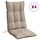 Lot de 4 coussins de chaise haut dossier taupe - Jusqu'à -41%