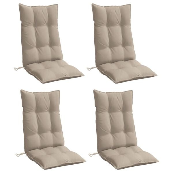 Vidaxl Lot de 4 coussins de chaise haut dossier taupe - Jusqu'à -41%