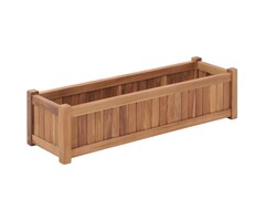 Jardinière surélevée en teck massif 100x30x25 cm - Jusqu'à 41% de réduction