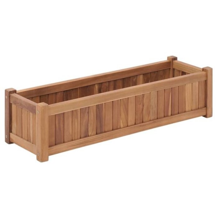 Jardinière surélevée en teck massif 100x30x25 cm - Jusqu'à 41% de réduction