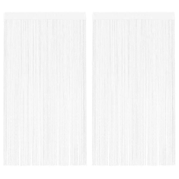 Lot de 2 rideaux à fils 100x250 cm Blanc - Jusqu'à -38%