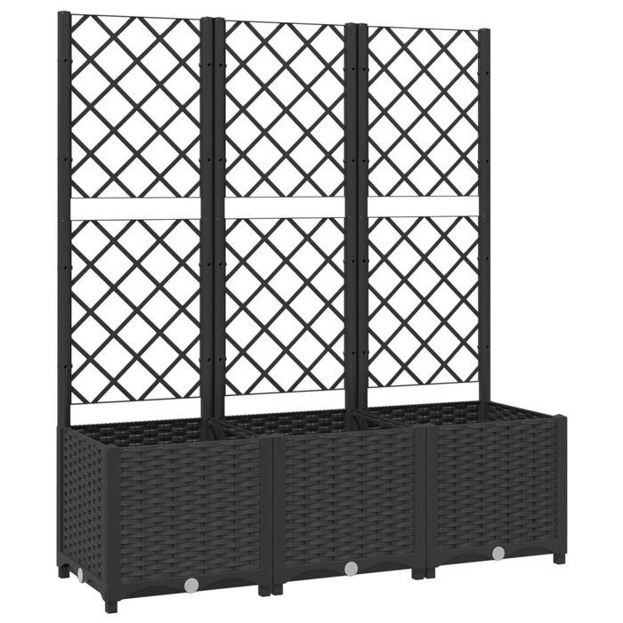 Jardinière avec treillis 120 cm - Noir - Jusqu'à -43% de remise