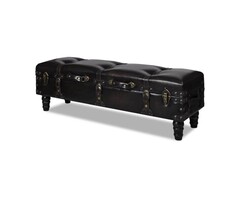 Banc de rangement en similicuir marron - Jusqu'à -41% sur l'outlet