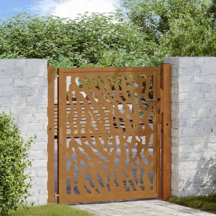 Portillon de jardin en acier corten 100x100 cm - Remisé jusqu'à 41%