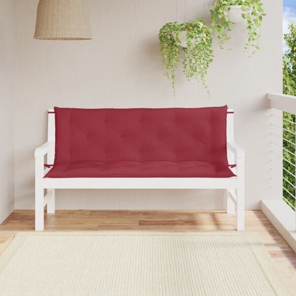Lot de 2 coussins de jardin 150x50cm - Rouge vin - Jusqu'à -38%