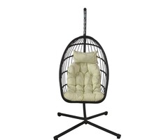 Fauteuil suspendu pliable style œuf noir - Jusqu'à 50% de réduction