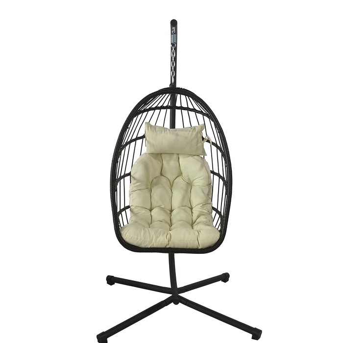 Fauteuil suspendu pliable style œuf noir - Jusqu'à 50% de réduction