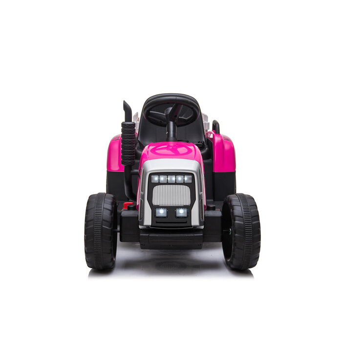 Tracteur électrique rose pour enfants avec remorque - Jusqu'à 42% de remise