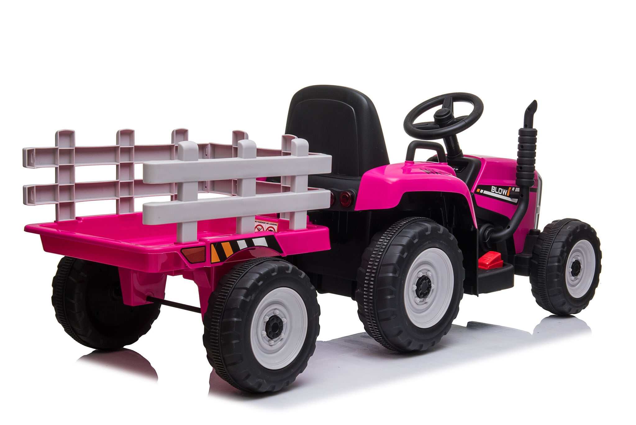Tracteur électrique rose pour enfants avec remorque - Jusqu'à 42% de remise