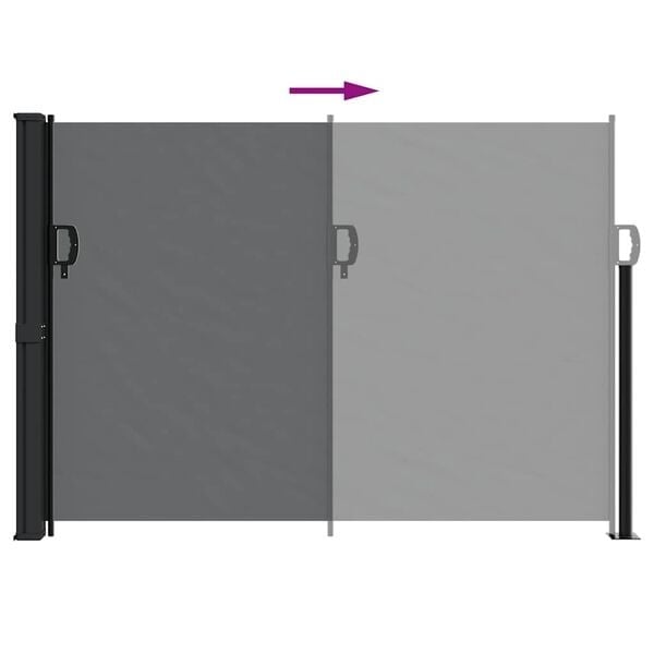 Paravent latéral rétractable 140x600 cm Noir - Jusqu'à -34% de remise