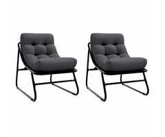 Ensemble salon de jardin 2 pièces en métal noir - Jusqu'à 35% de remise