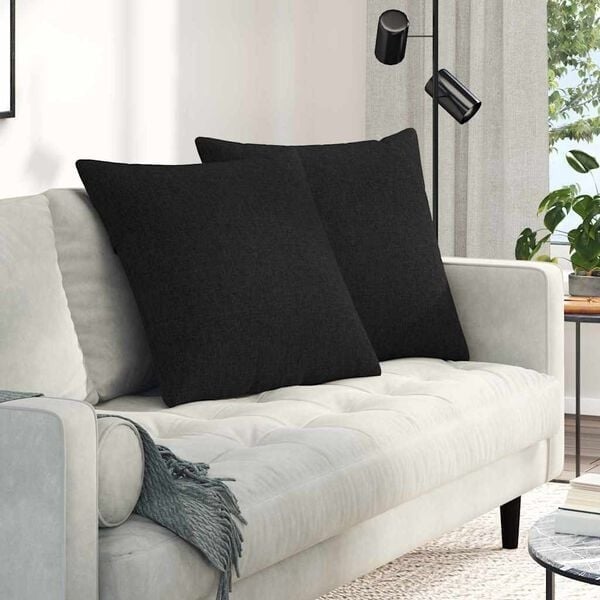 Lot de 2 grands coussins noirs 80x80cm - Jusqu'à 34% de réduction