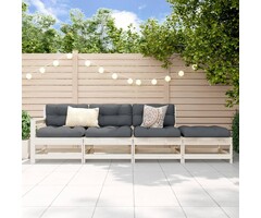 Salon de jardin 4 pièces en bois de pin blanc - Jusqu'à 35% de remise