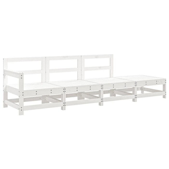 Salon de jardin 4 pièces en bois de pin blanc - Jusqu'à 35% de remise