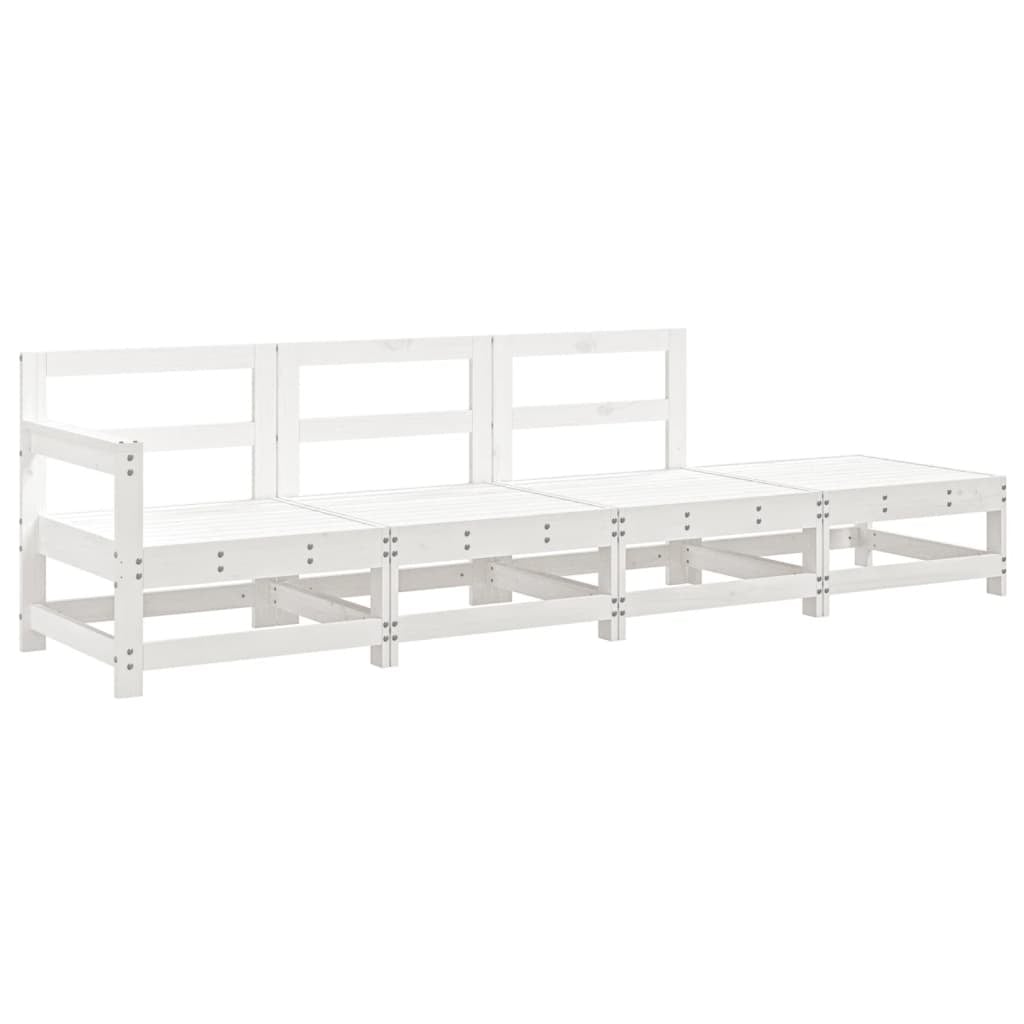 Salon de jardin 4 pièces en bois de pin blanc - Jusqu'à 35% de remise