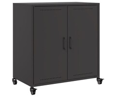 Dressoir industriel acier noir sur roulettes - Jusqu'à -35%