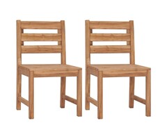 Lot de 2 chaises de jardin en teck massif - Jusqu'à -52%