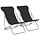 Lot de 2 chaises de plage pliables - Noir - Jusqu'à -32%