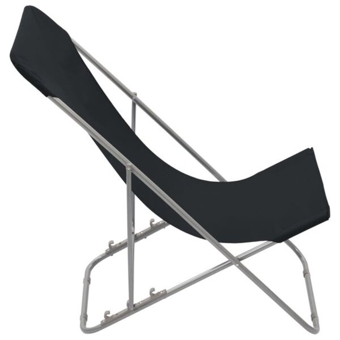 Lot de 2 chaises de plage pliables - Noir - Jusqu'à -32%