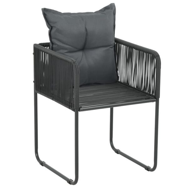Lot de 4 chaises de jardin rotin noir - Jusqu'à -35%