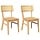 Lot de 2 chaises en bois d'hévéa massif - Naturel - Jusqu'à 34 % de réduction