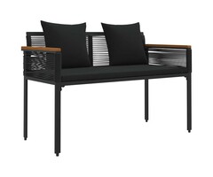 Banc de jardin 2 places en polyrotin noir - Jusqu'à -34%