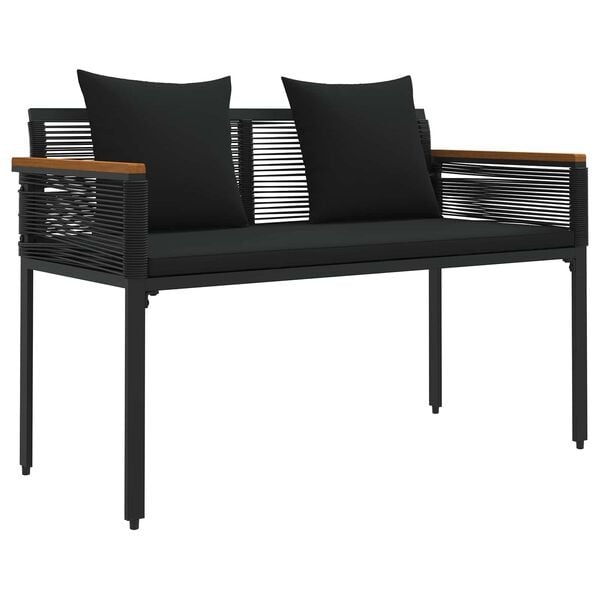 Banc de jardin 2 places en polyrotin noir - Jusqu'à -34%