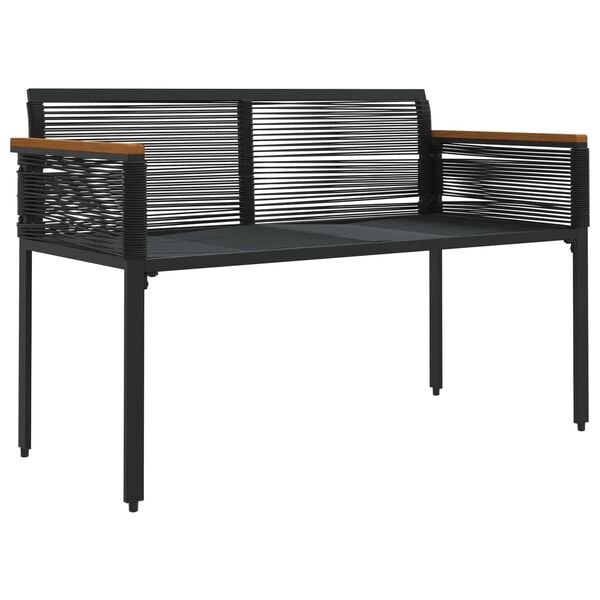 Banc de jardin 2 places en polyrotin noir - Jusqu'à -34%