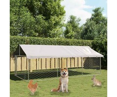 Chenil extérieur pour chien 400x200cm - Acier galvanisé - Jusqu'à -35%