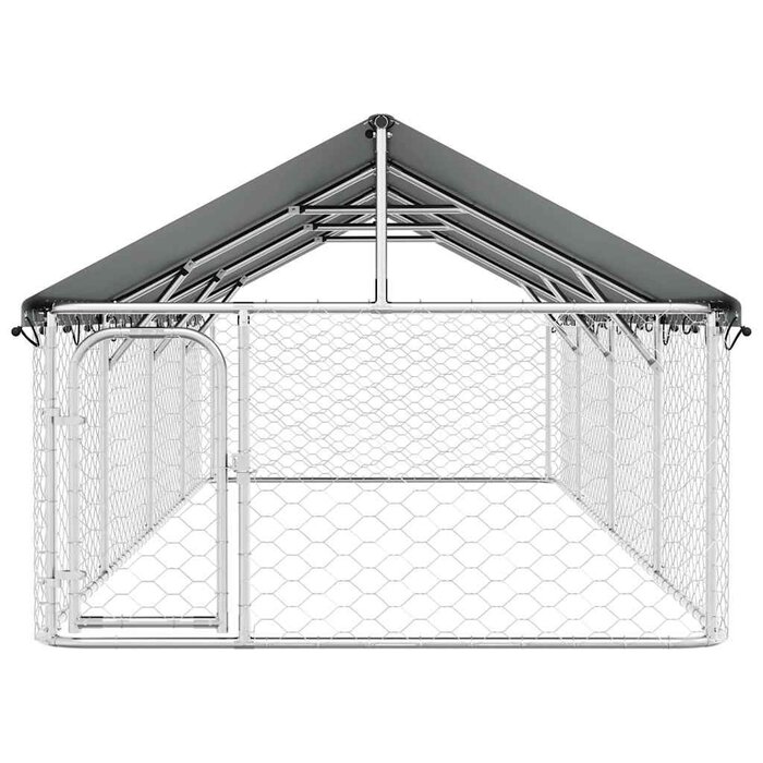 Chenil extérieur pour chien 400x200cm - Acier galvanisé - Jusqu'à -35%