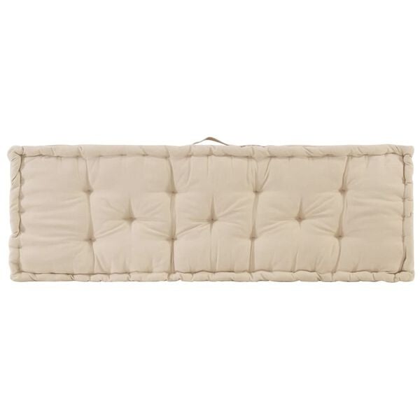 Coussin de sol pour palette 120x40x7 cm beige - Jusqu'à 34% de remise
