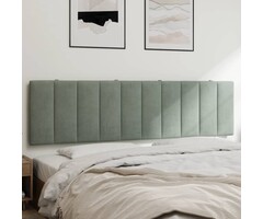 Coussin de tête de lit 180 cm en velours gris clair - Jusqu'à 34% de remise