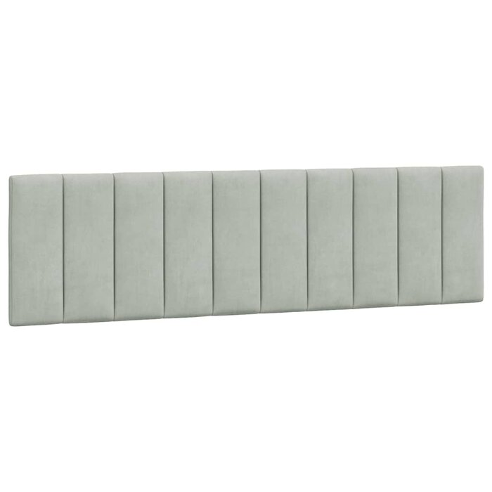 Coussin de tête de lit 180 cm en velours gris clair - Jusqu'à 34% de remise