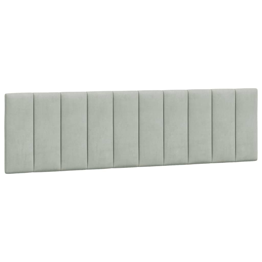 Coussin de tête de lit 180 cm en velours gris clair - Jusqu'à 34% de remise
