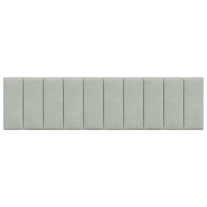 Coussin de tête de lit 180 cm en velours gris clair - Jusqu'à 34% de remise