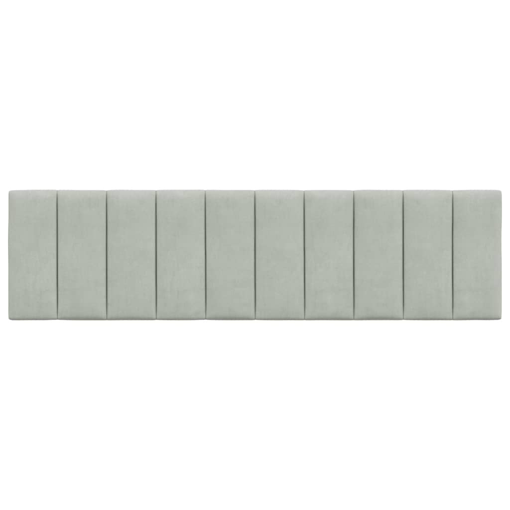 Coussin de tête de lit 180 cm en velours gris clair - Jusqu'à 34% de remise