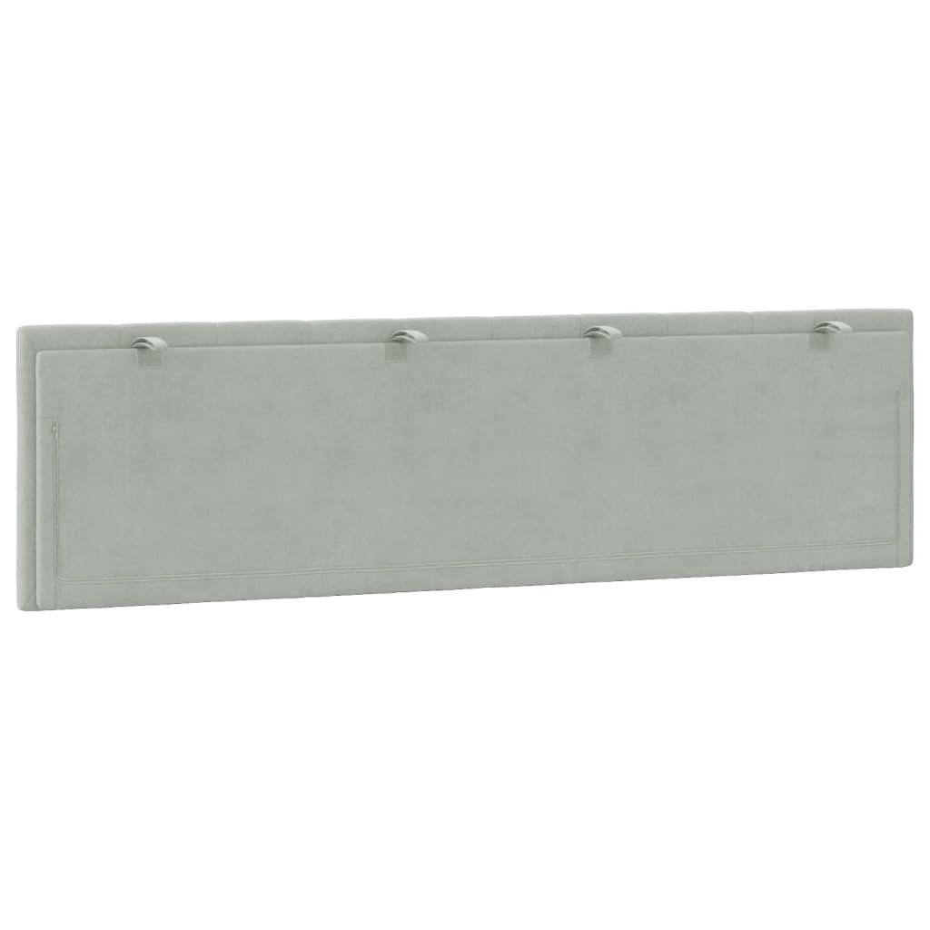 Coussin de tête de lit 180 cm en velours gris clair - Jusqu'à 34% de remise