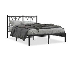 Lit métal noir 135x190 cm - Design intemporel - Jusqu'à -35%