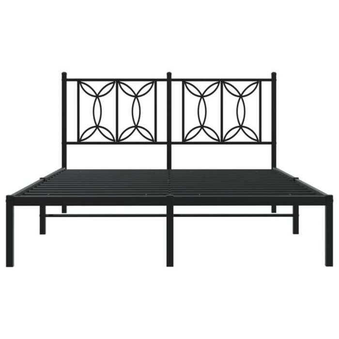 Lit métal noir 135x190 cm - Design intemporel - Jusqu'à -35%