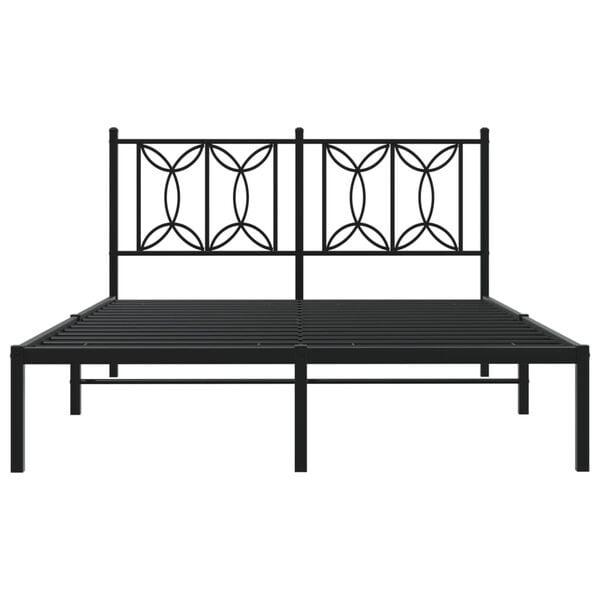 Lit métal noir 135x190 cm - Design intemporel - Jusqu'à -35%