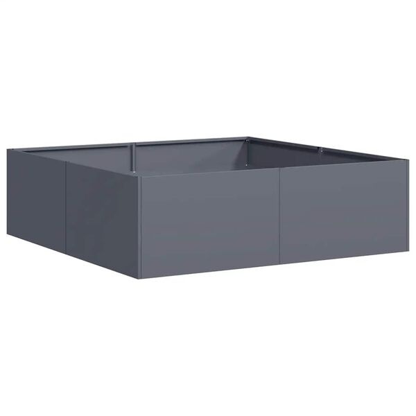 Jardinière carrée acier anthracite 100x100x30 cm - Jusqu'à 34% de remise
