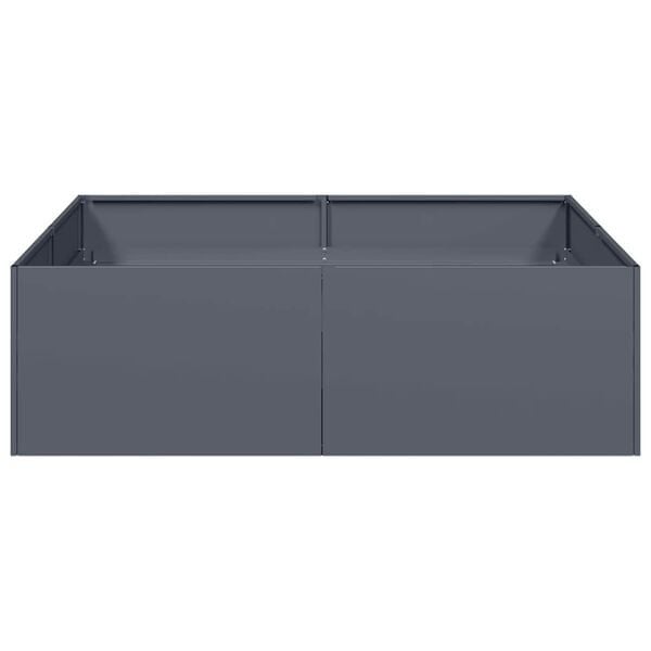 Jardinière carrée acier anthracite 100x100x30 cm - Jusqu'à 34% de remise