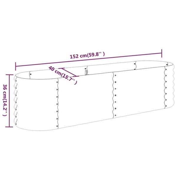 Jardinière Ovale Anthracite 152cm - Jusqu'à -34% sur votre jardin