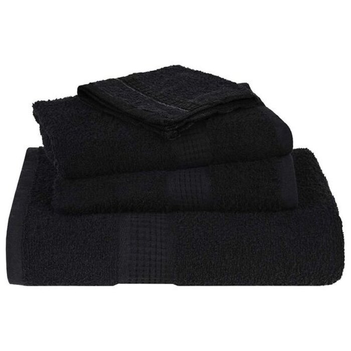 Lot de 10 grandes serviettes 100x200 cm coton noir - Jusqu'à 35% de remise