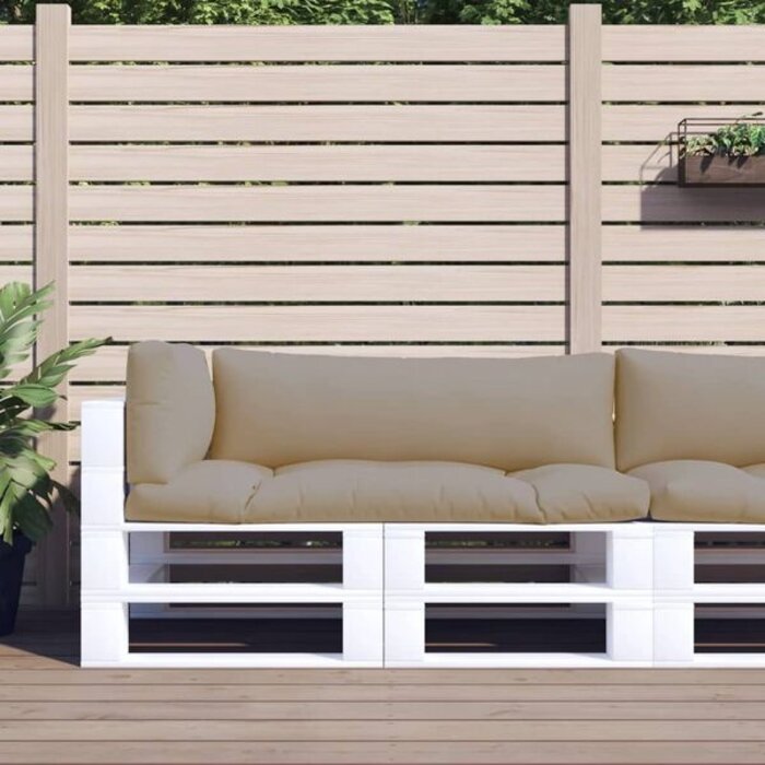 Ensemble de 3 coussins pour palette taupe - Jusqu'à -34% sur le prix
