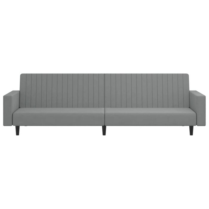 Canapé-lit 2 places en velours gris clair - Jusqu'à 35% de remise