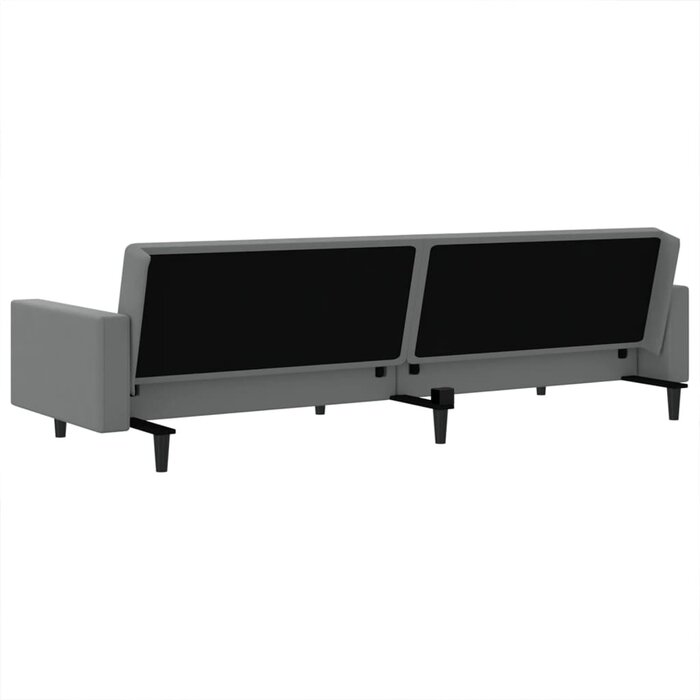 Canapé-lit 2 places en velours gris clair - Jusqu'à 35% de remise