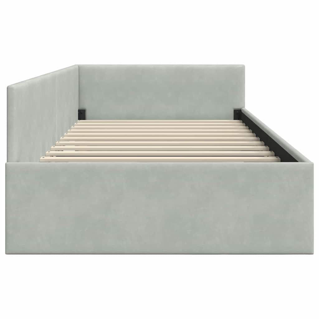 Cadre de lit d'angle 80x200cm velours gris clair - Jusqu'à 35% de remise